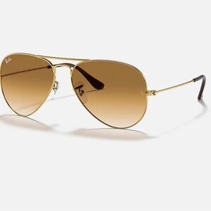 Women’s rayban aviators brown and gold new